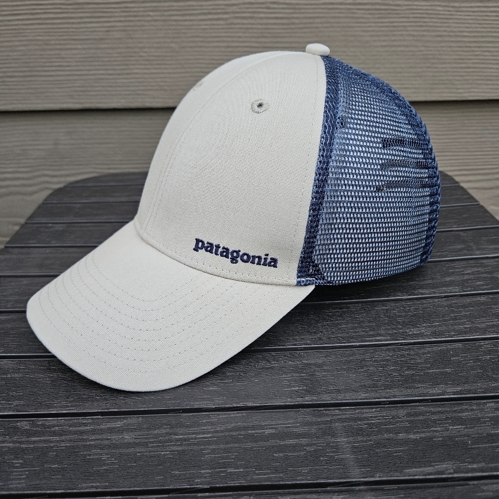 Patagonia Hat Mesh Back Trucker Dad Cap Tan Blue Snapback